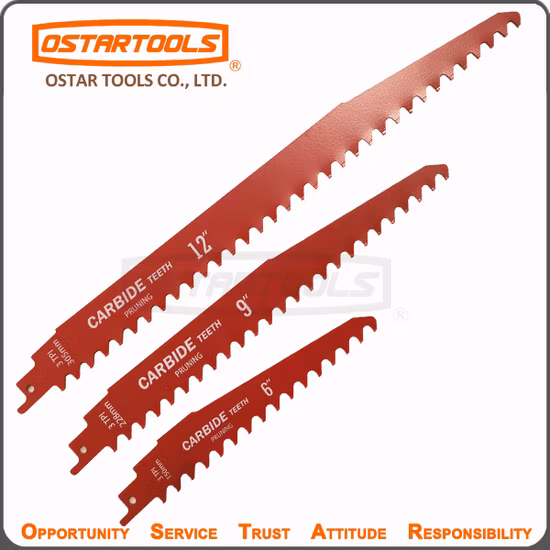 Полотна сабельных пил с твердосплавными напайками для резки древесины, заделанной в гвозди